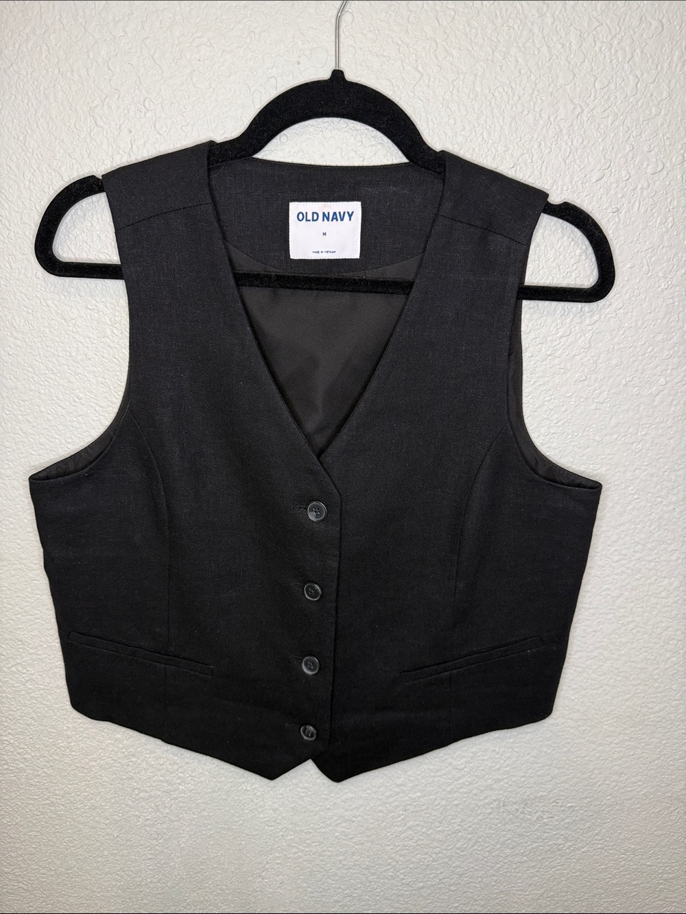 Women's Button front Vest - linen blend